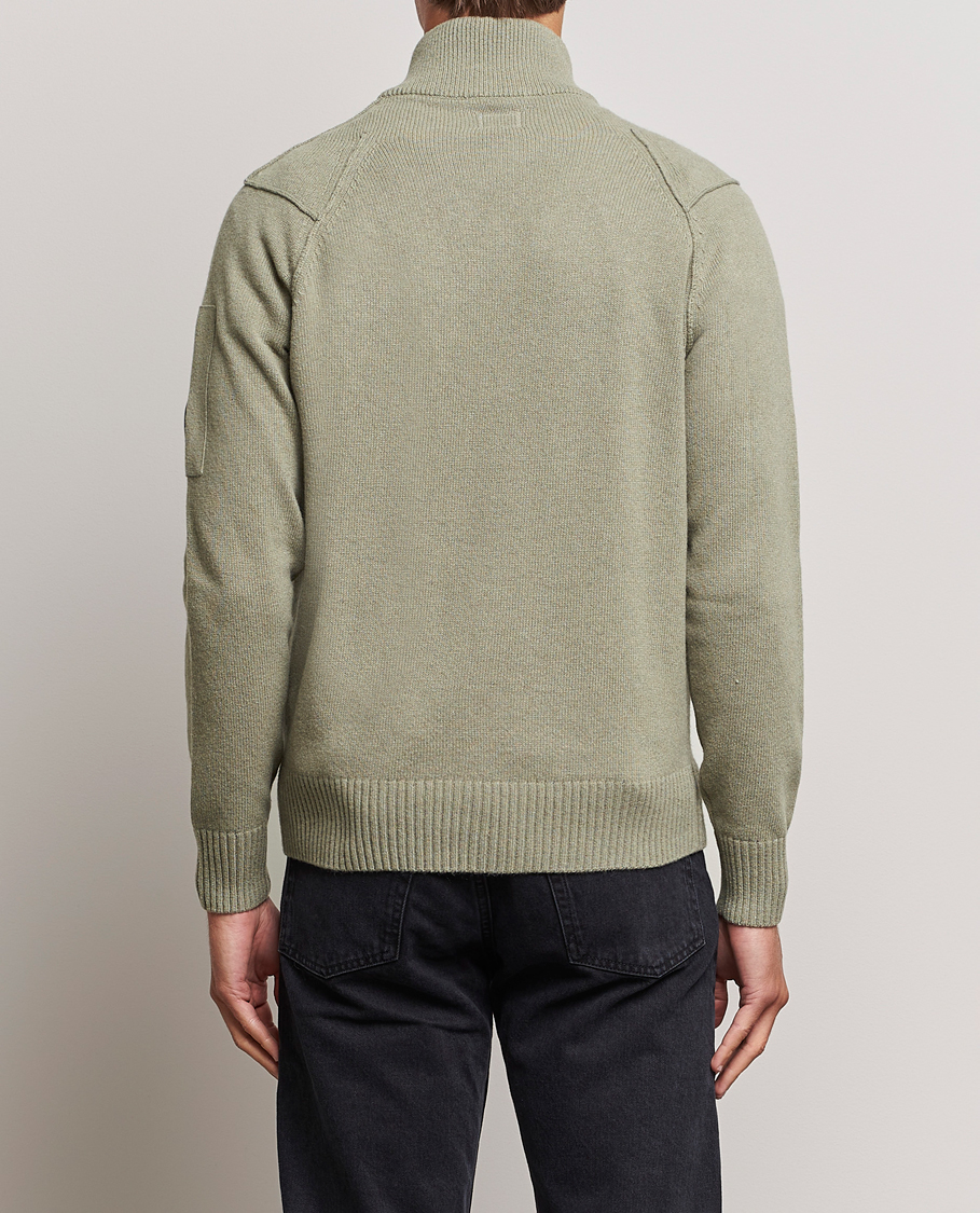 Herr | Tröjor | C.P. Company | Lambswool Lens Half Zip Silver Sage