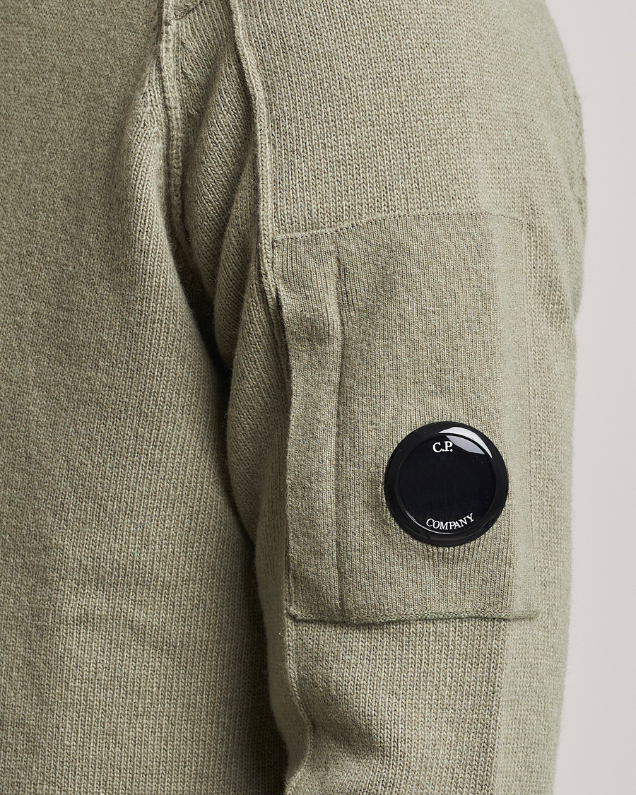 Herr | Tröjor | C.P. Company | Lambswool Lens Half Zip Silver Sage