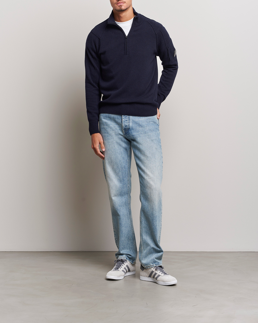 Herr | Tröjor | C.P. Company | Lambswool Lens Half Zip Total Eclipse