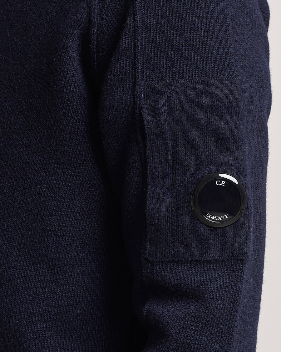Herr | Tröjor | C.P. Company | Lambswool Lens Half Zip Total Eclipse