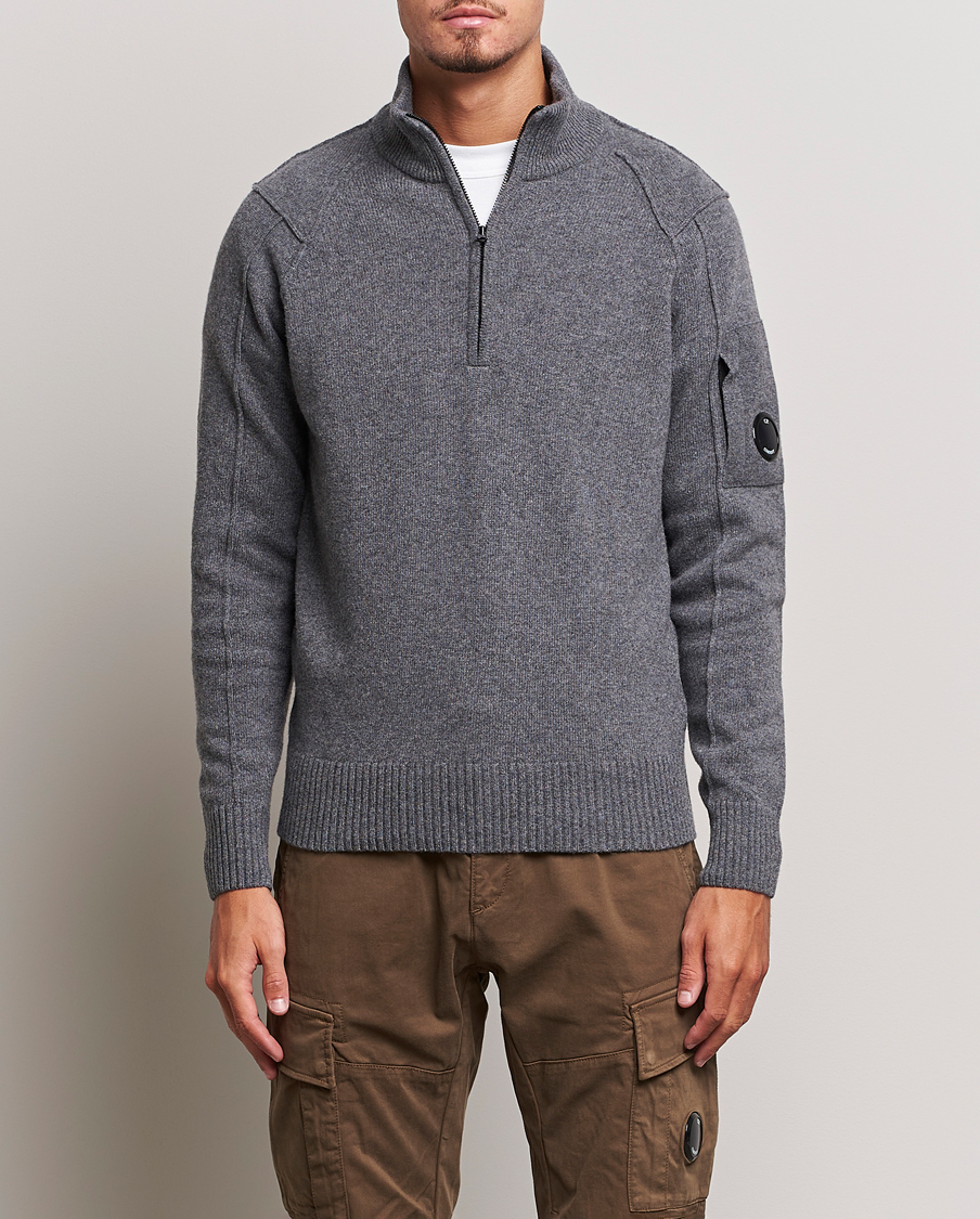 Herr |  | C.P. Company | Lambswool Lens Half Zip Grey Marl