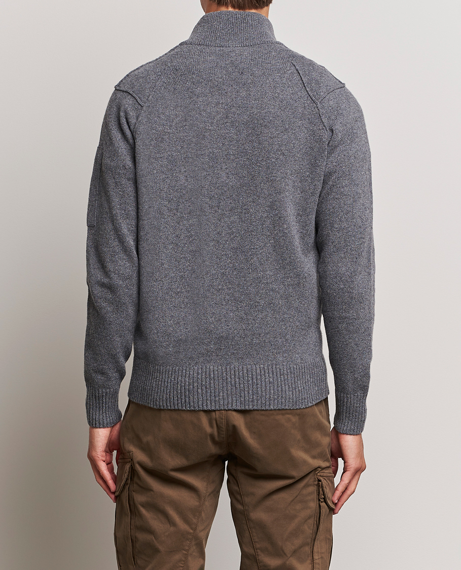 Herr | Tröjor | C.P. Company | Lambswool Lens Half Zip Grey Marl