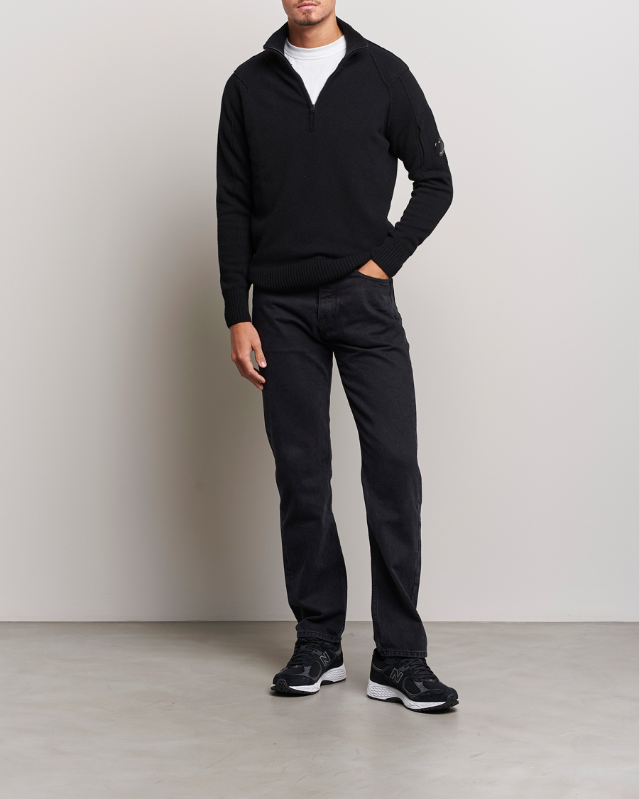 Herr | Tröjor | C.P. Company | Lambswool Lens Half Zip Black