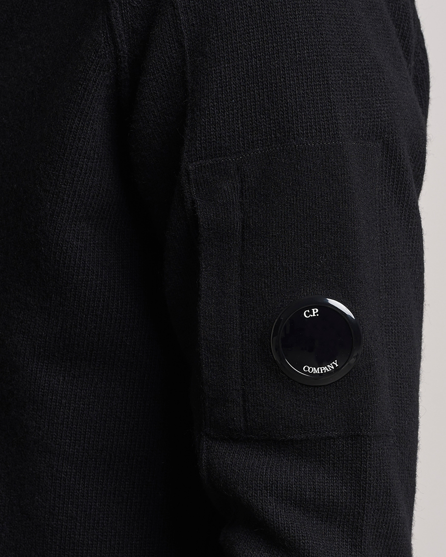 Herr | Tröjor | C.P. Company | Lambswool Lens Half Zip Black