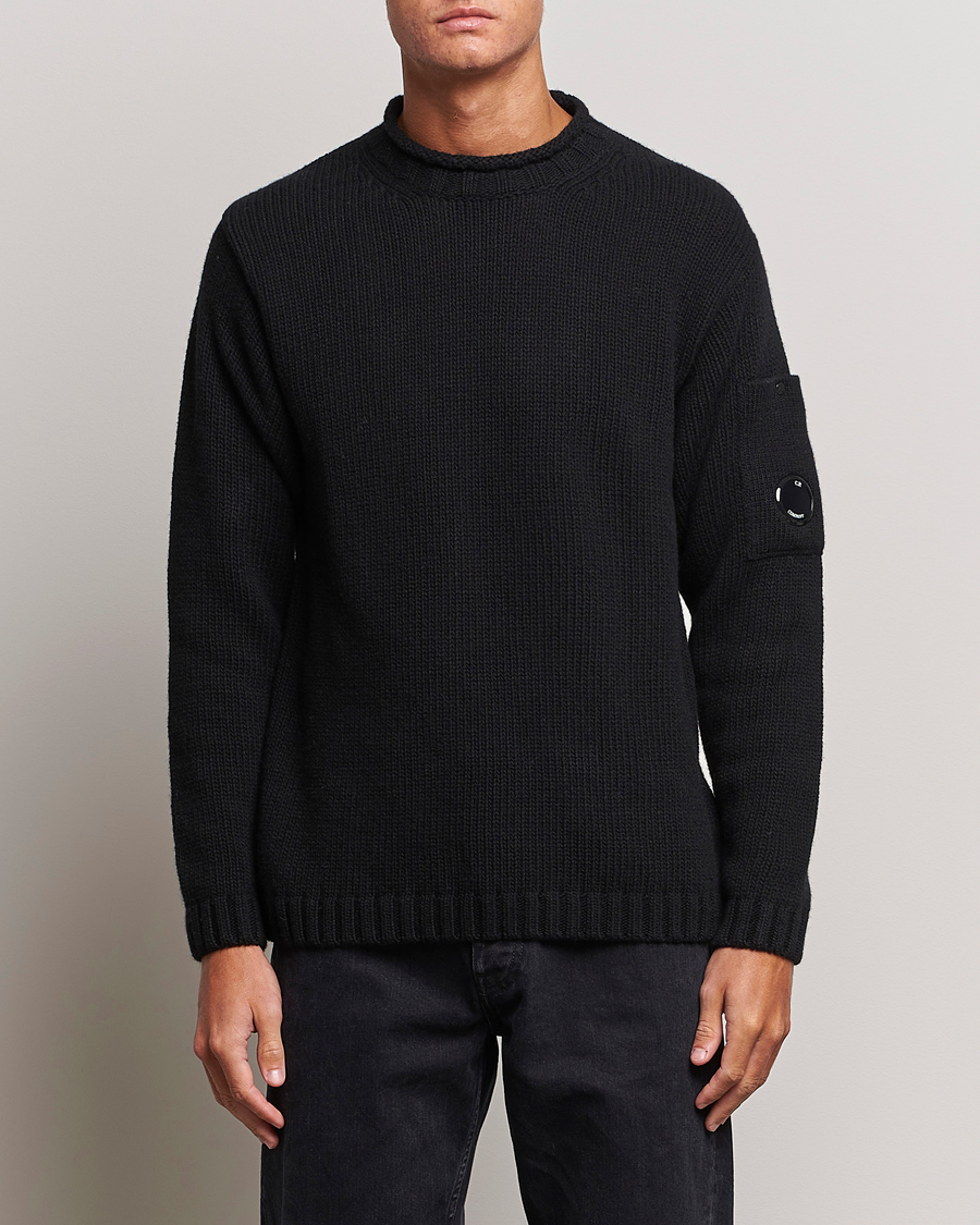 Herr | Tröjor | C.P. Company | Knitted Lambswool Turtleneck Black