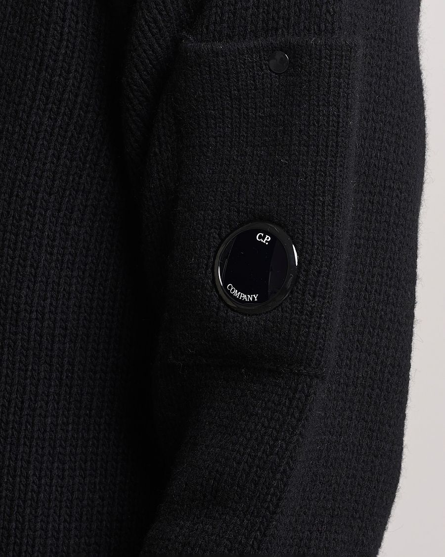 Herr | Tröjor | C.P. Company | Knitted Lambswool Turtleneck Black