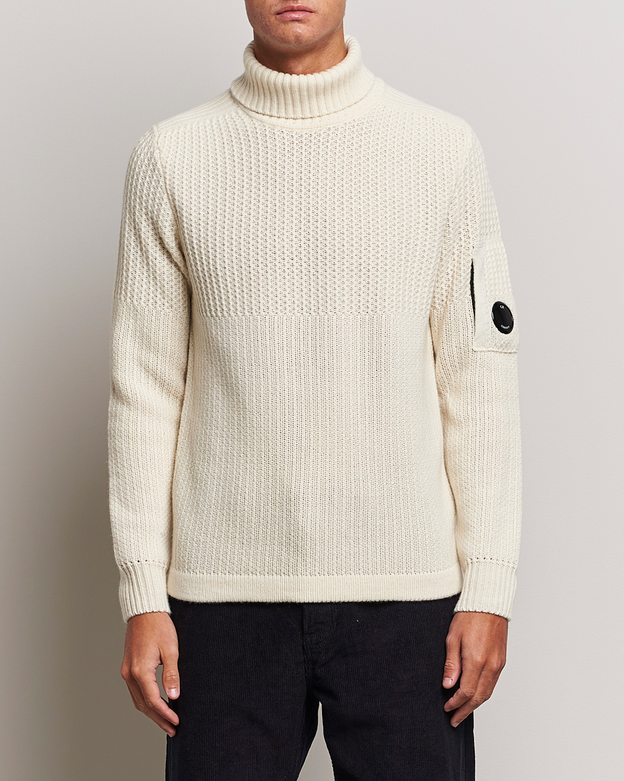 Herr | C.P. Company | C.P. Company | Heavy Knitted Lambswool Rollneck White