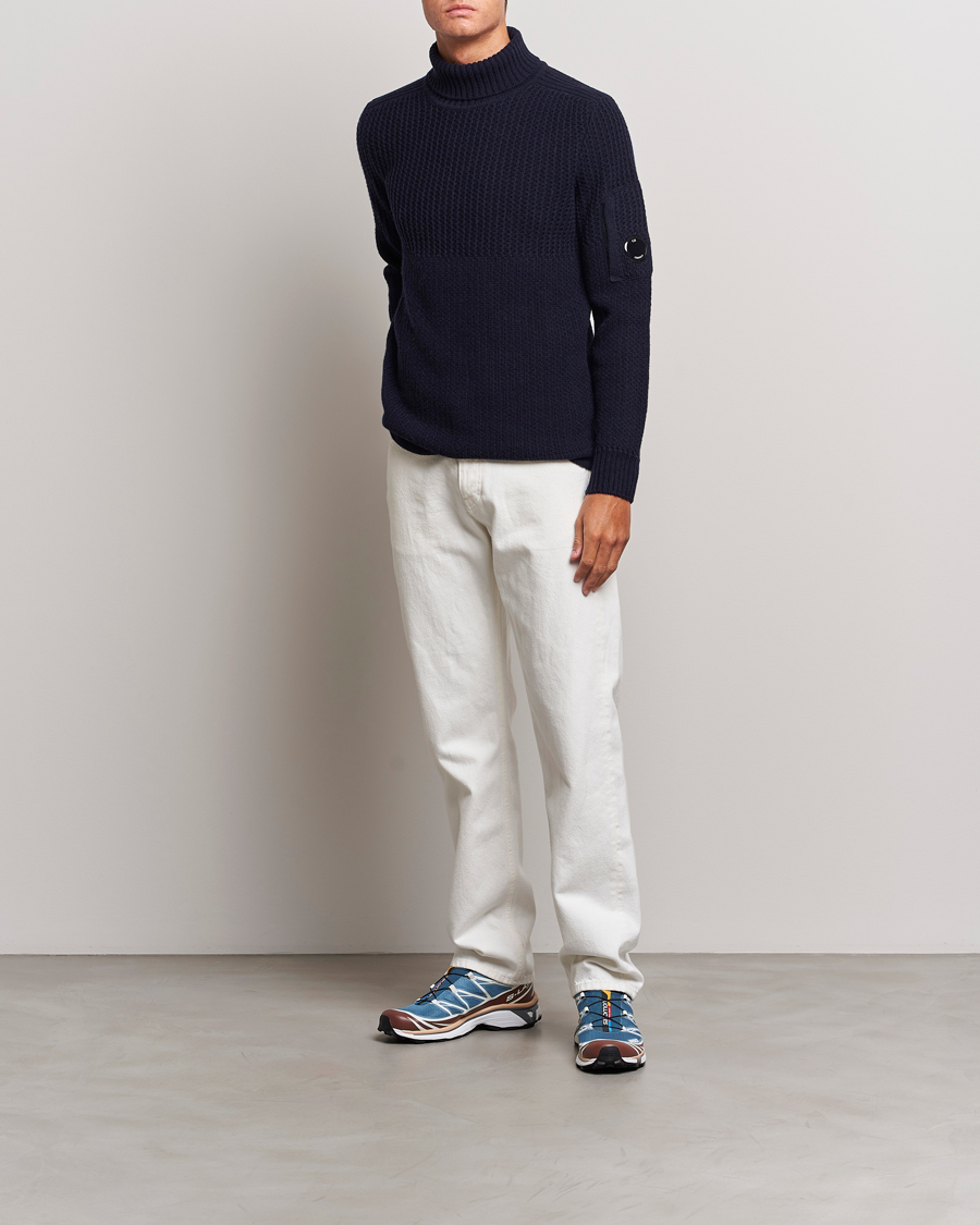 Herr | Tröjor | C.P. Company | Heavy Knitted Lambswool Rollneck Total Eclipse
