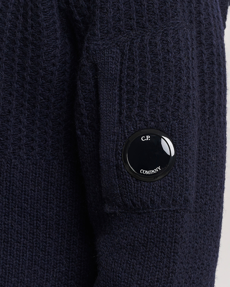 Herr | Tröjor | C.P. Company | Heavy Knitted Lambswool Rollneck Total Eclipse