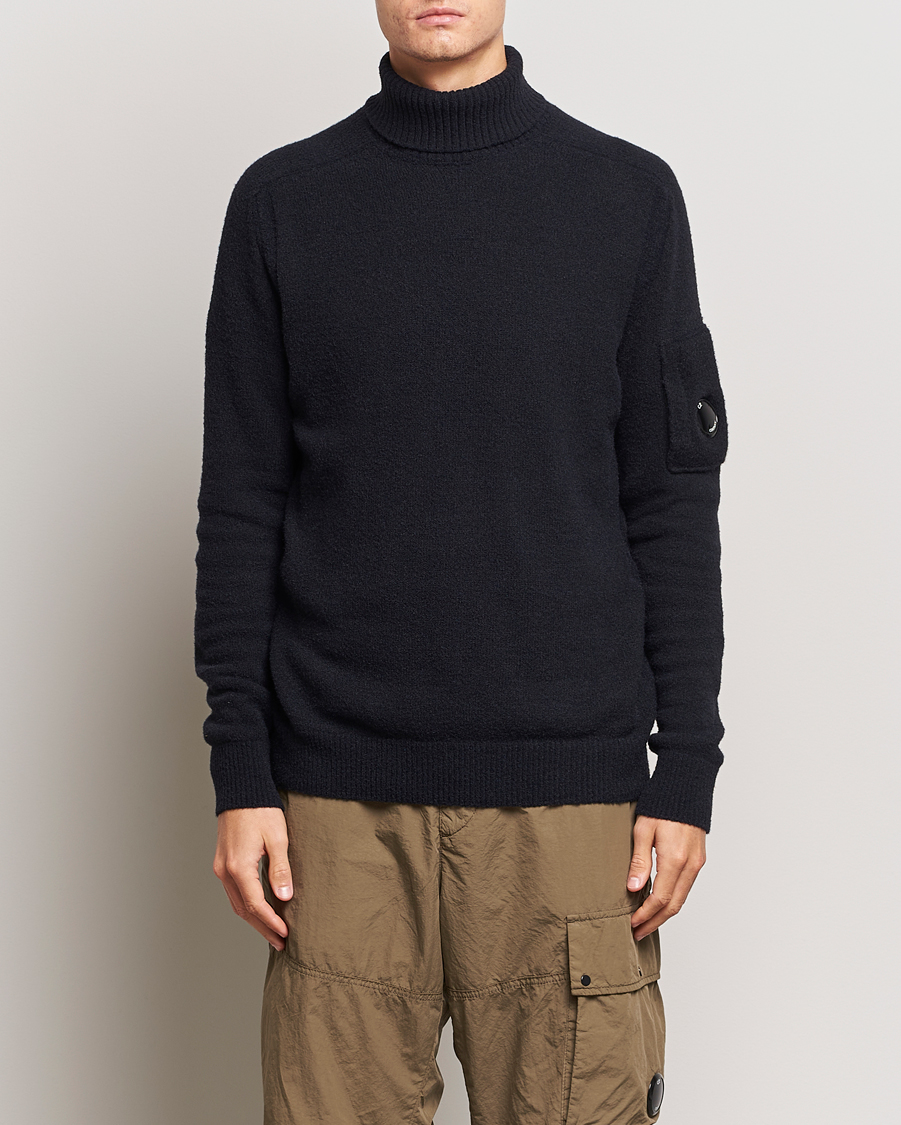 Herr | Tröjor | C.P. Company | Fleece Knit Rollneck Black