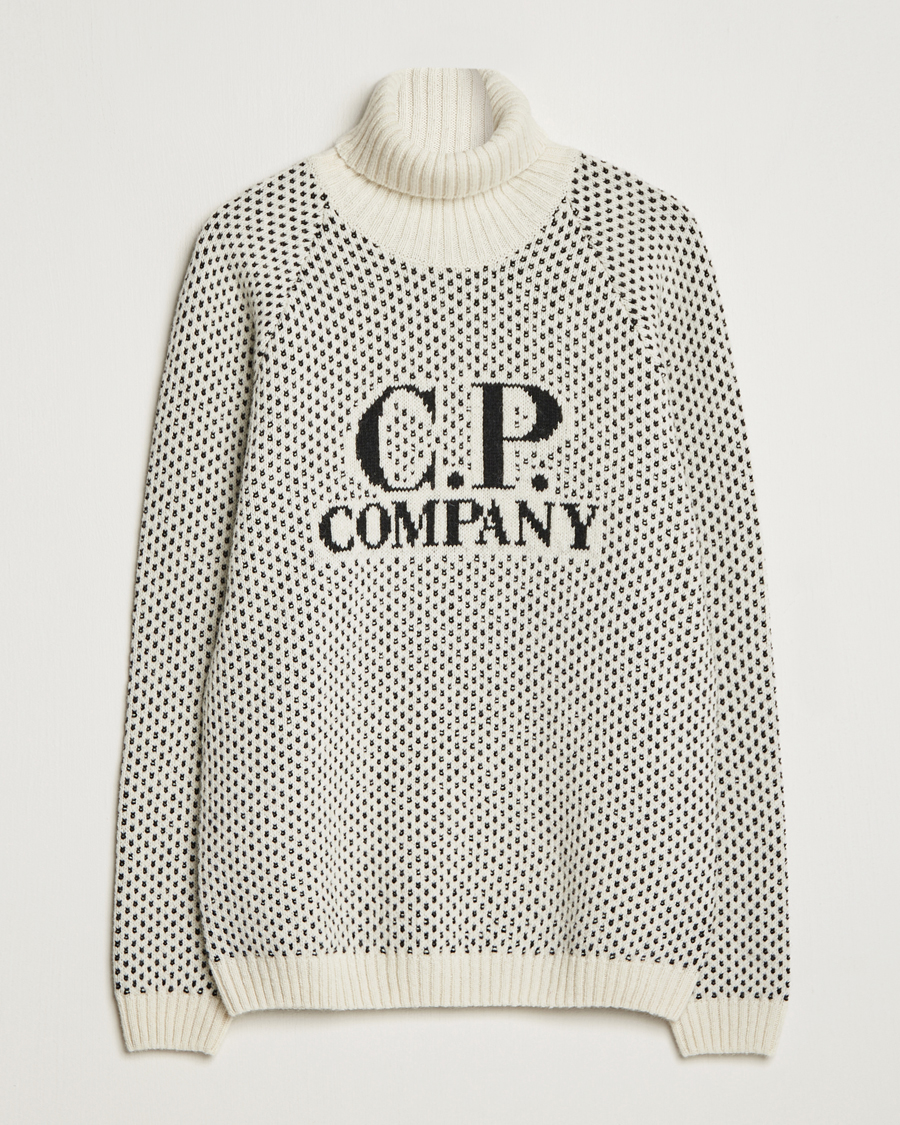 Herr |  | C.P. Company | Wool Jaquard CP 3 Knitted Rollneck White