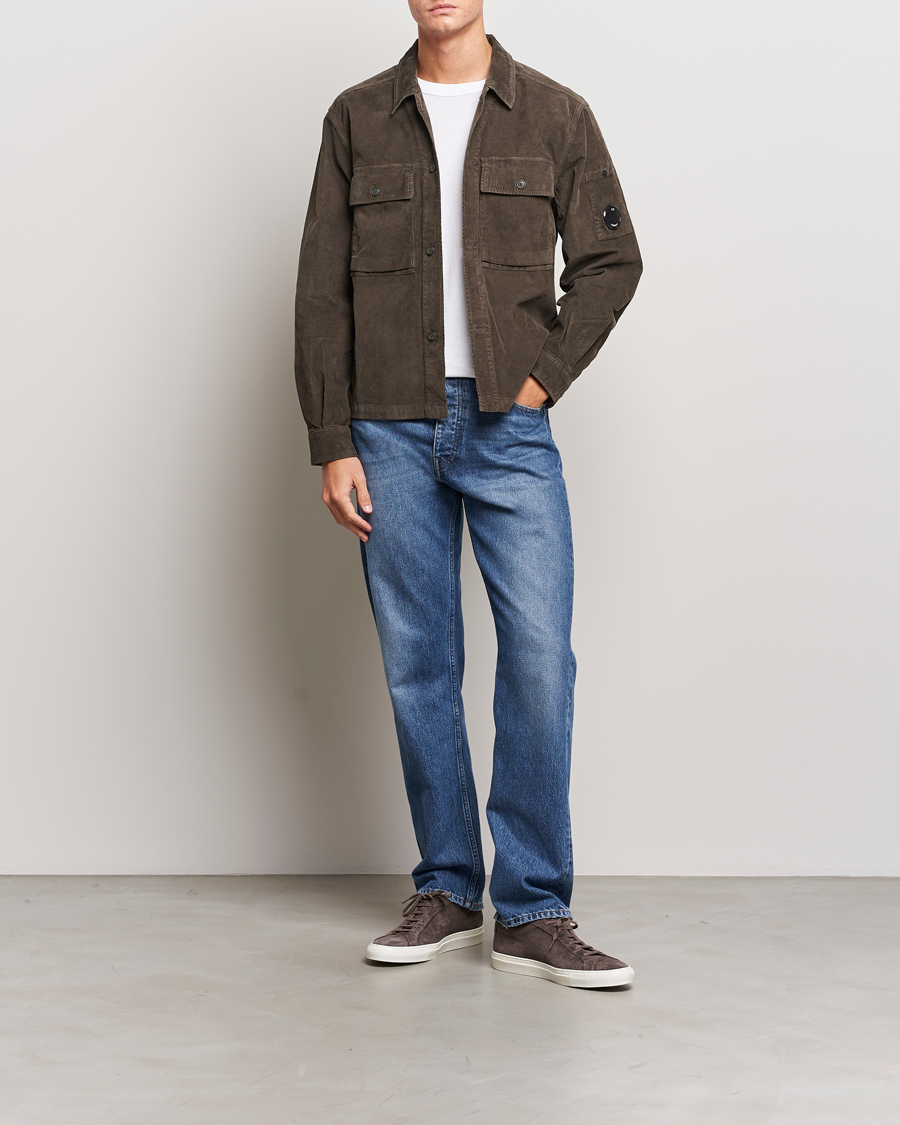 Herr | Skjortor | C.P. Company | Corduroy Double Pocket Overshirt Olive