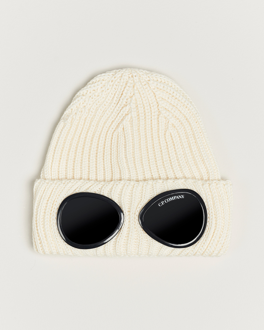 Herr | C.P. Company Knitted Merino Goggle Beanie White | C.P. Company | Knitted Merino Goggle Beanie White