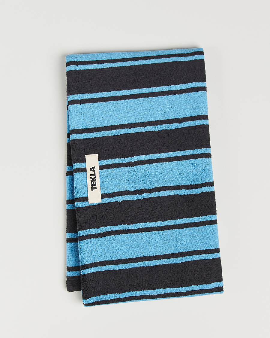 Herr | Tekla Organic Terry Beach Towel Liquorice Stripes | Tekla | Organic Terry Beach Towel Liquorice Stripes
