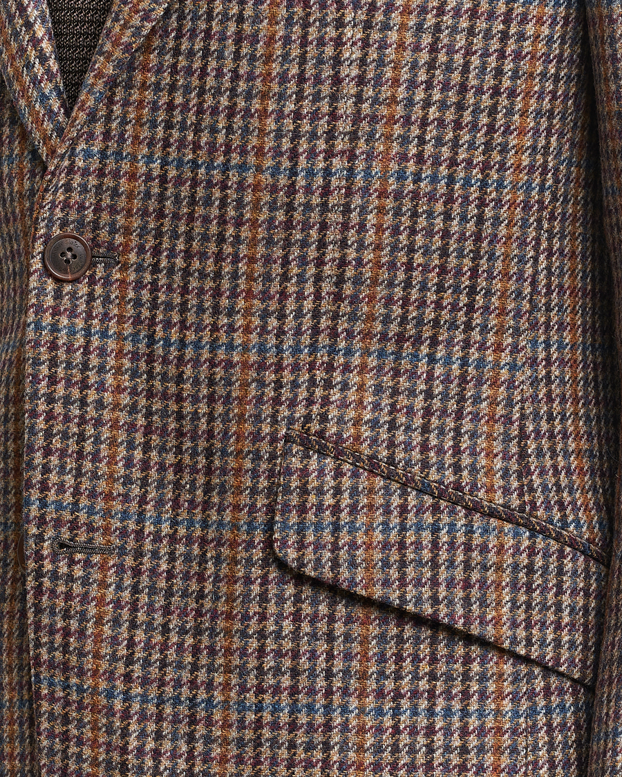 Herr | Kavajer | Walker Slater | Edward Lambswool Houndstooth Blazer Brown/Navy