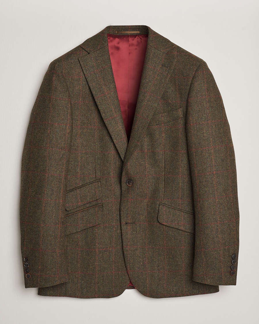 Herr | Kavajer | Walker Slater | Edward Lambswool Windowpane Blazer Green