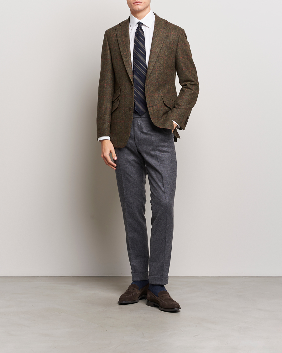 Herr | Kavajer | Walker Slater | Edward Lambswool Windowpane Blazer Green