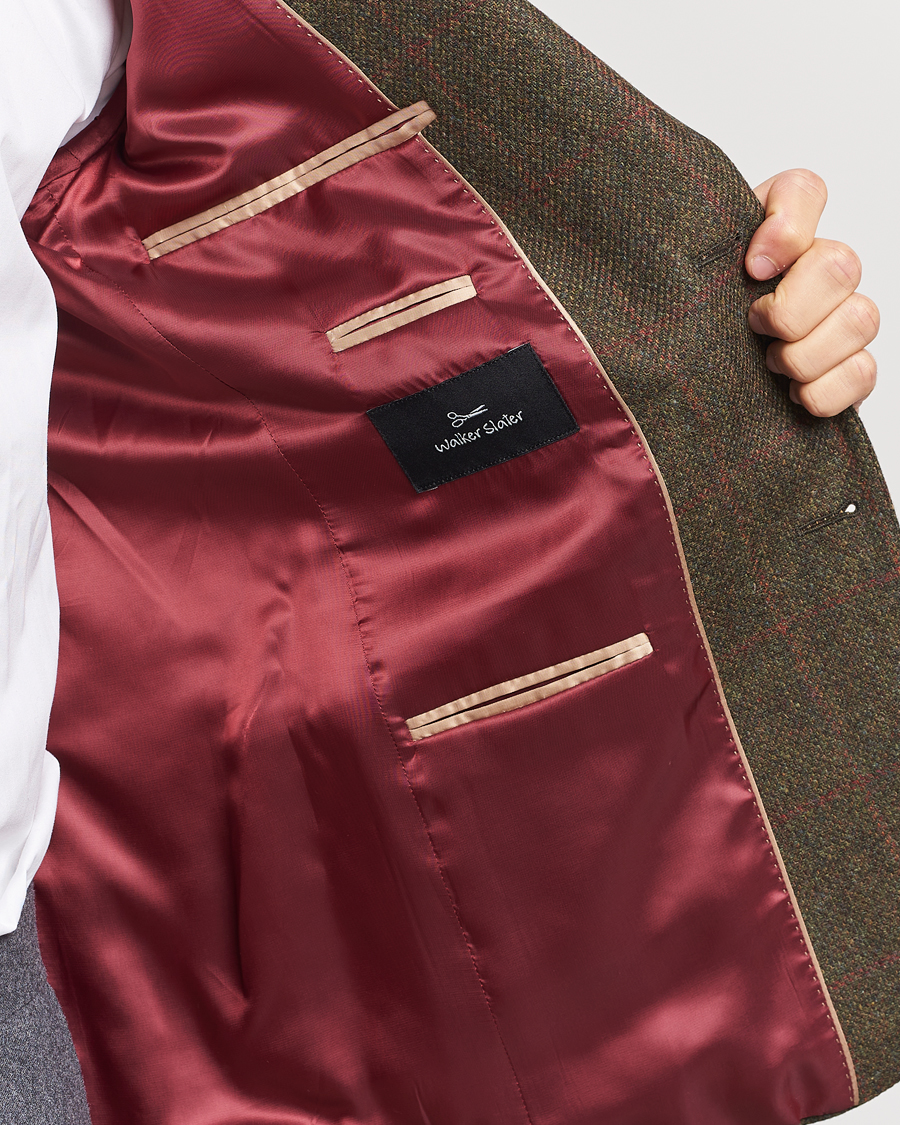 Herr | Kavajer | Walker Slater | Edward Lambswool Windowpane Blazer Green