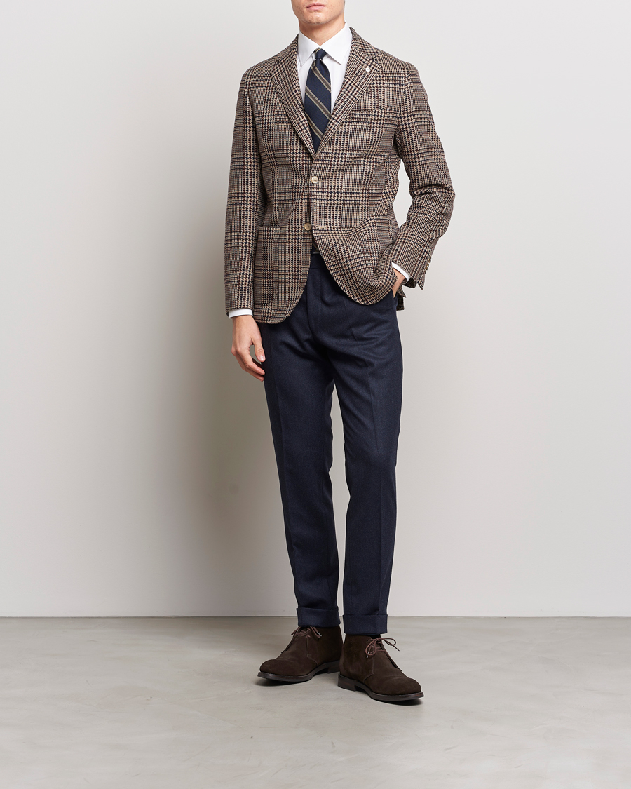 Herr | Kavajer | L.B.M. 1911 | Jack Regular Checked Wool Blazer Brown