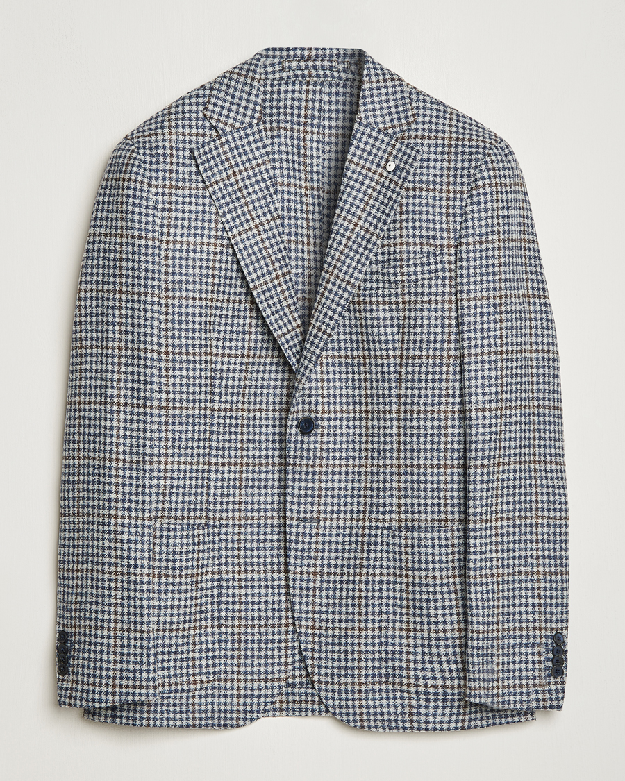 Herr | Kavajer | L.B.M. 1911 | Jack Regular Checked Wool Blazer Blue