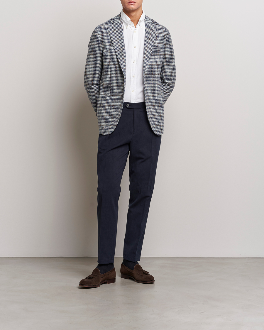 Herr | Kavajer | L.B.M. 1911 | Jack Regular Checked Wool Blazer Blue