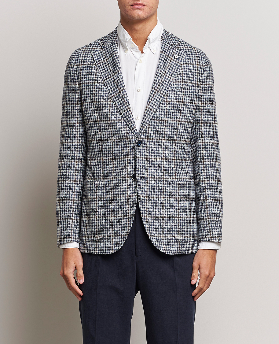 Herr | Kavajer | L.B.M. 1911 | Jack Regular Checked Wool Blazer Blue
