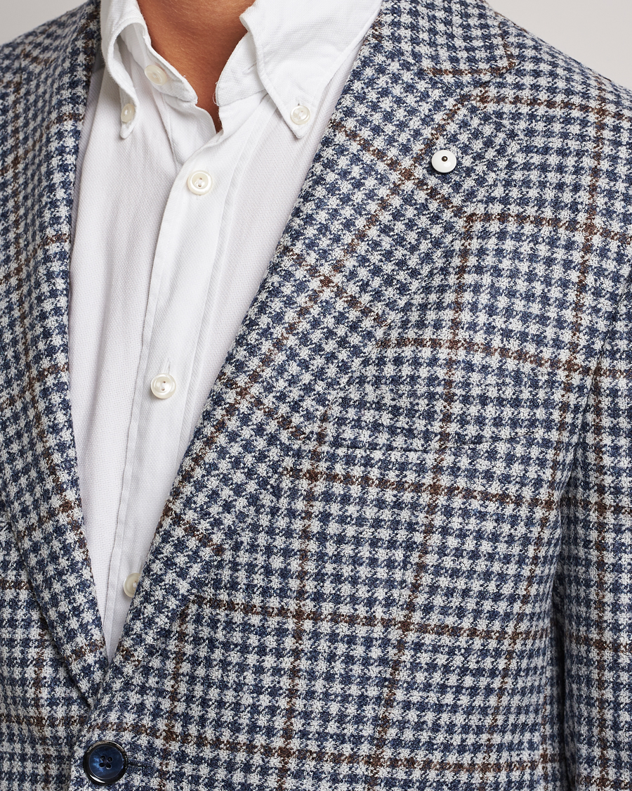 Herr | Kavajer | L.B.M. 1911 | Jack Regular Checked Wool Blazer Blue