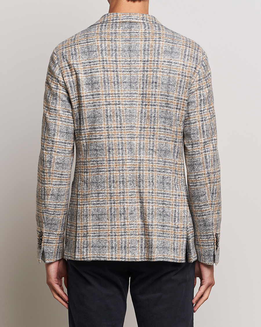 Herr | Kavajer | L.B.M. 1911 | Jack Checked Cotton/Wool Jersey Blazer Grey
