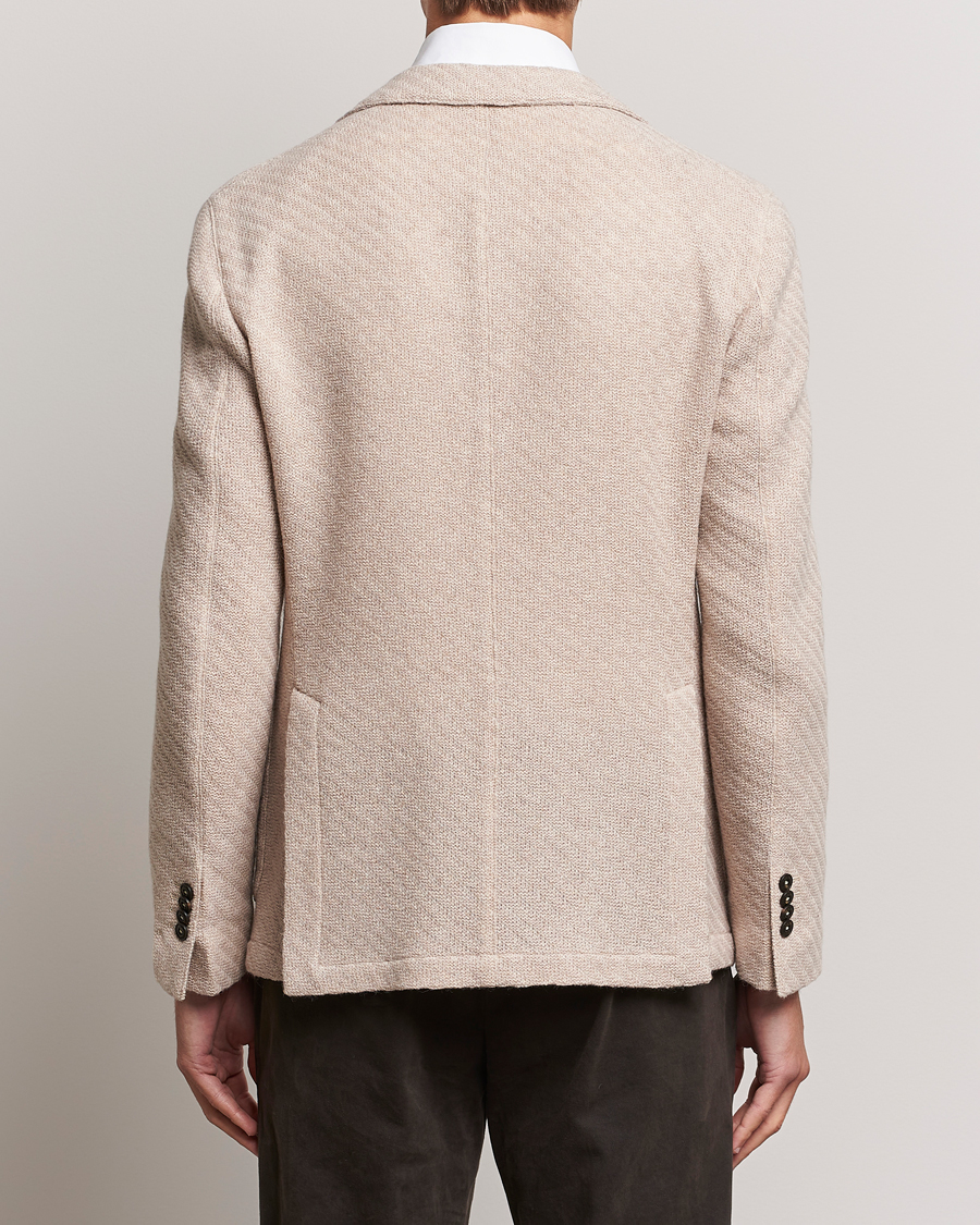 Herr | Kavajer | L.B.M. 1911 | Knitted Punto Wool Structure Blazer Beige