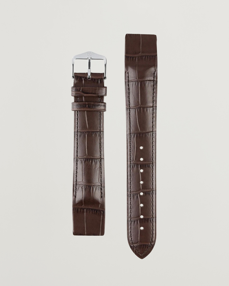 Herr | Klockarmband | HIRSCH | Duke Embossed Leather Watch Strap Brown