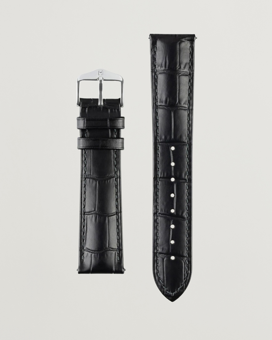 Herr | Klockarmband | HIRSCH | Duke Embossed Leather Watch Strap Black