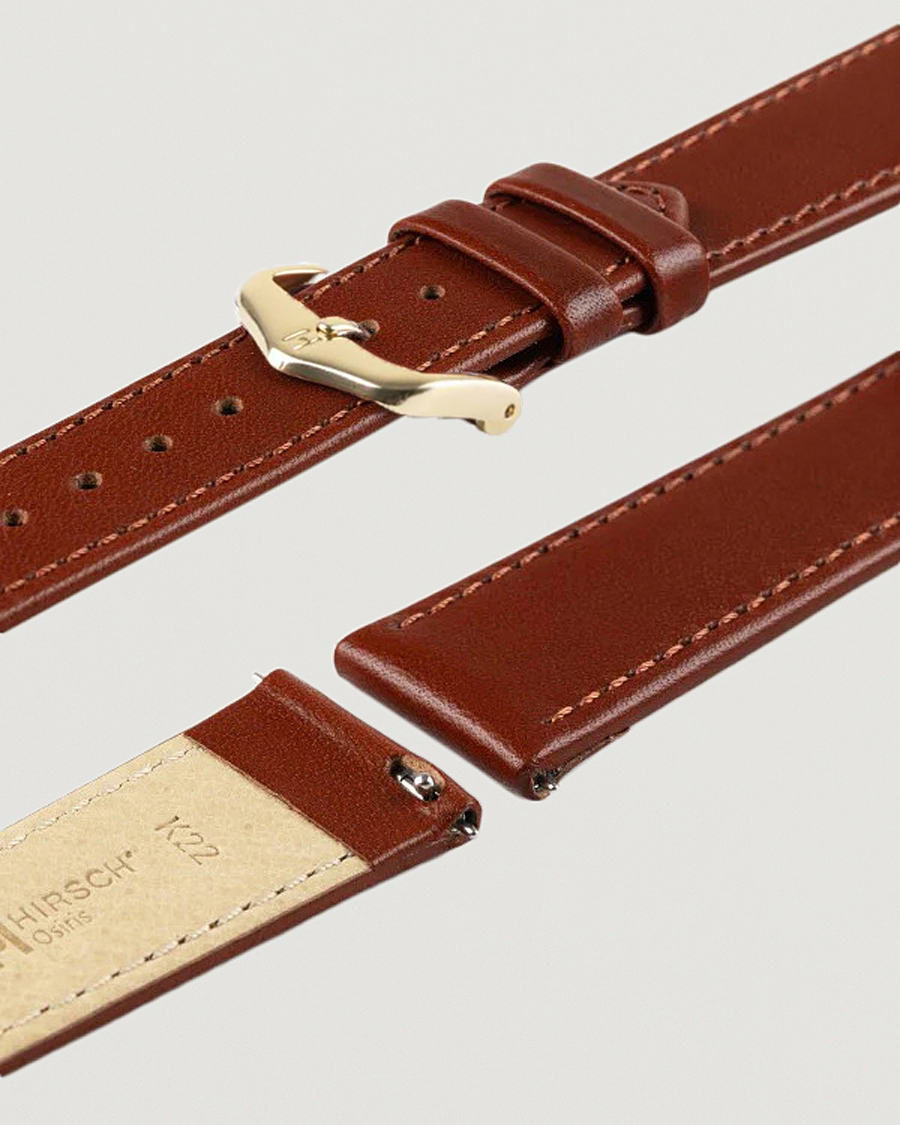 Herr | Klockarmband | HIRSCH | Osiris Calf Leather Watch Strap Mid Brown