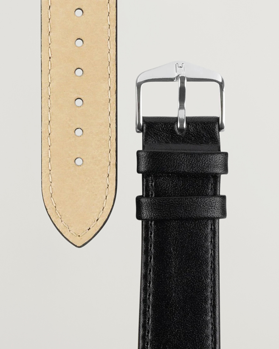 Herr | Klockarmband | HIRSCH | Osiris Calf Leather Watch Strap Black