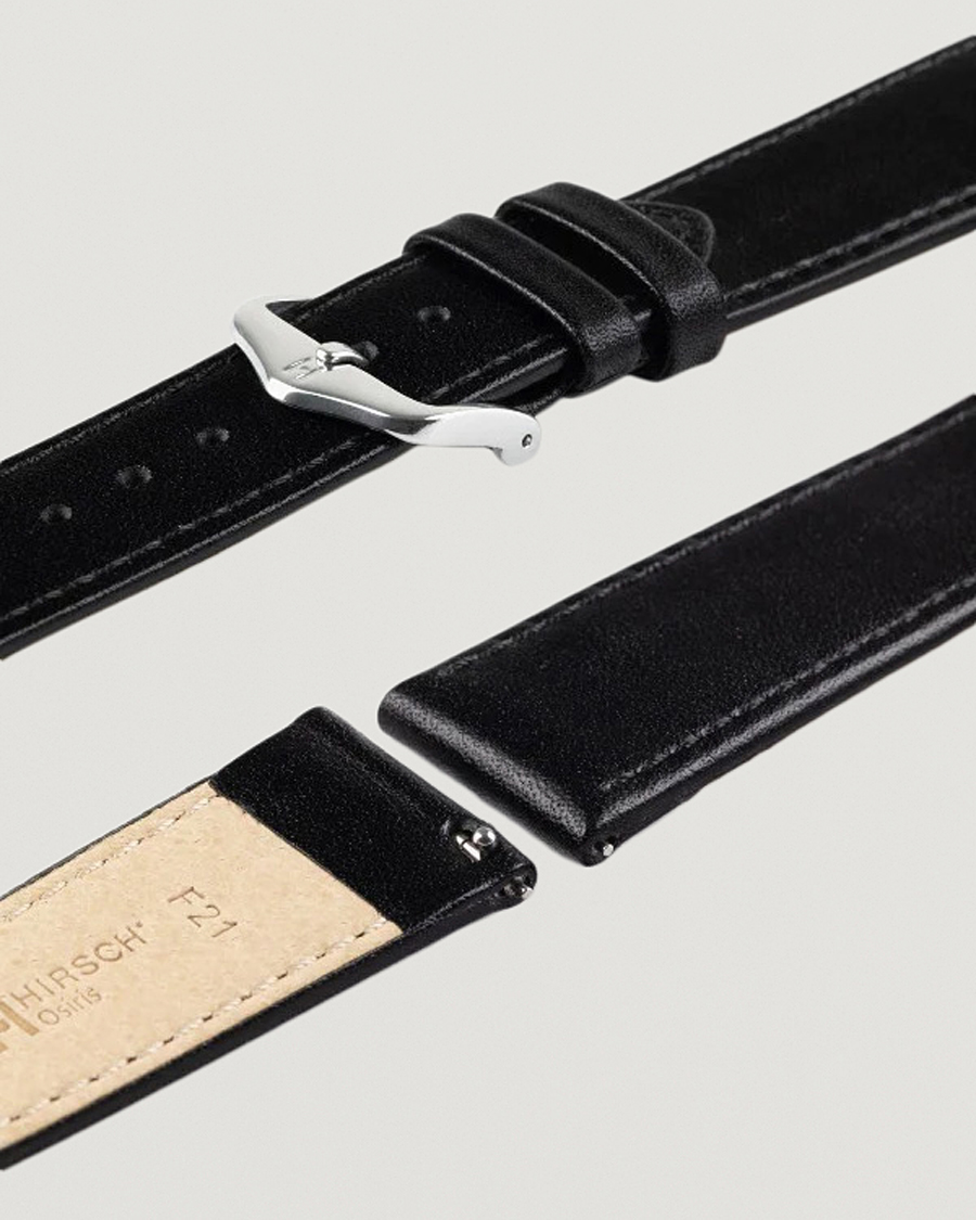 Herr | Klockarmband | HIRSCH | Osiris Calf Leather Watch Strap Black