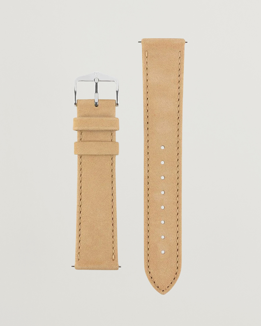 Herr | Klockarmband | HIRSCH | Osiris Calf Leather Nubuck Effect Watch Strap Beige