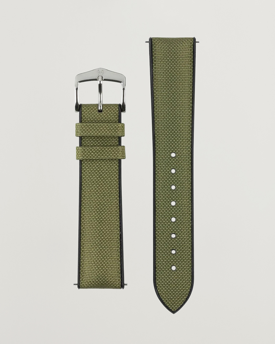Herr | Klockarmband | HIRSCH | Arne Sailcloth Effect Performance Watch Strap Olive