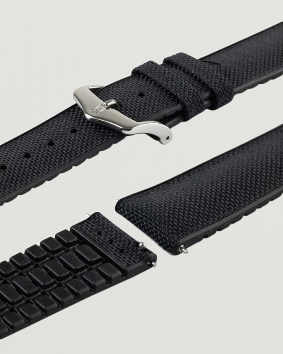 Herr | Klockarmband | HIRSCH | Arne Sailcloth Effect Performance Watch Strap Black