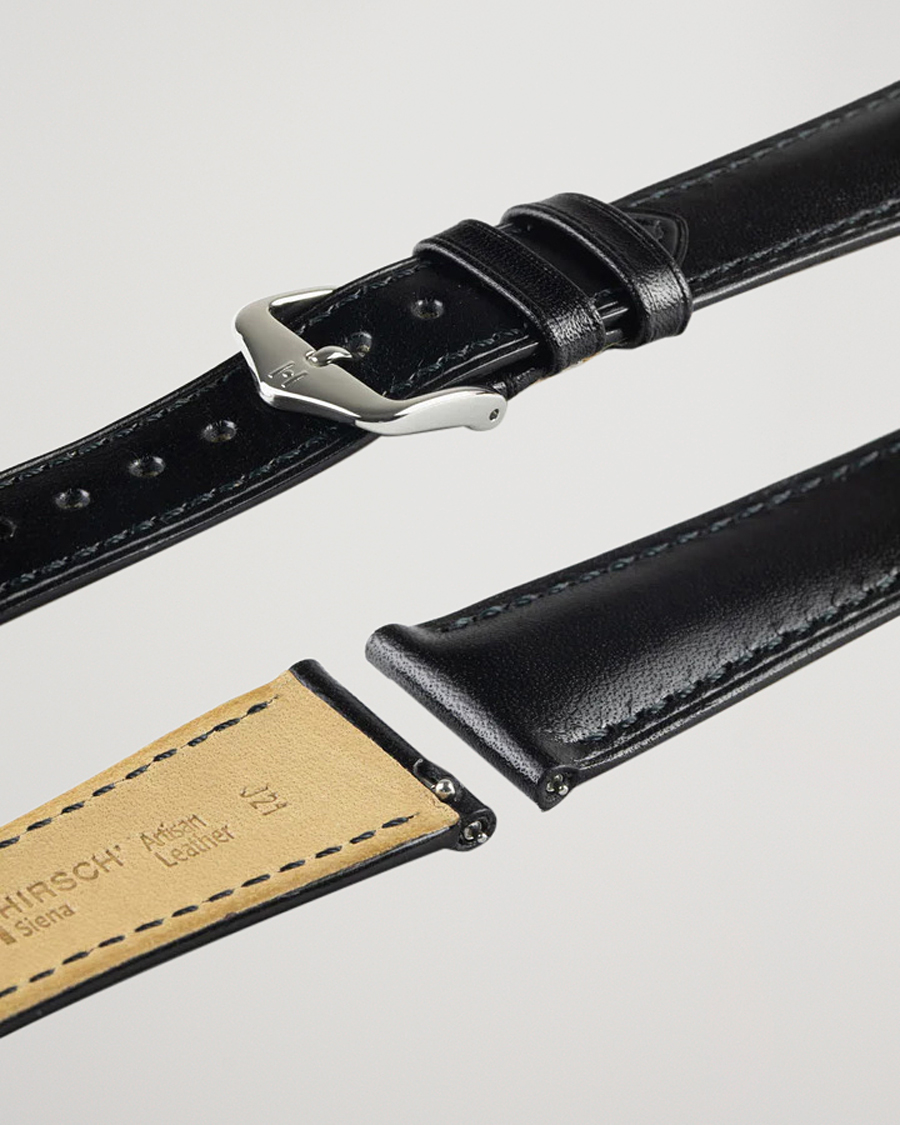 Herr | Klockarmband | HIRSCH | Siena Tuscan Leather Watch Strap Black