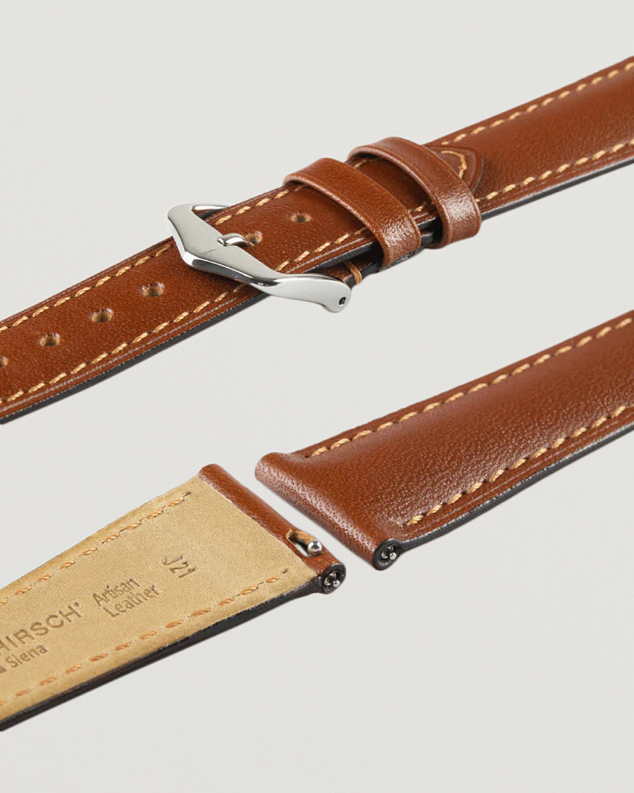 Herr | Klockarmband | HIRSCH | Siena Tuscan Leather Watch Strap Golden Brown