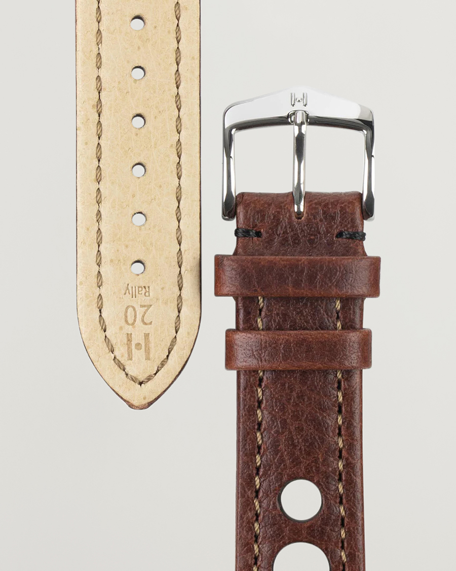 Herr | HIRSCH | HIRSCH | Rally Natural Leather Racing Watch Strap Brown