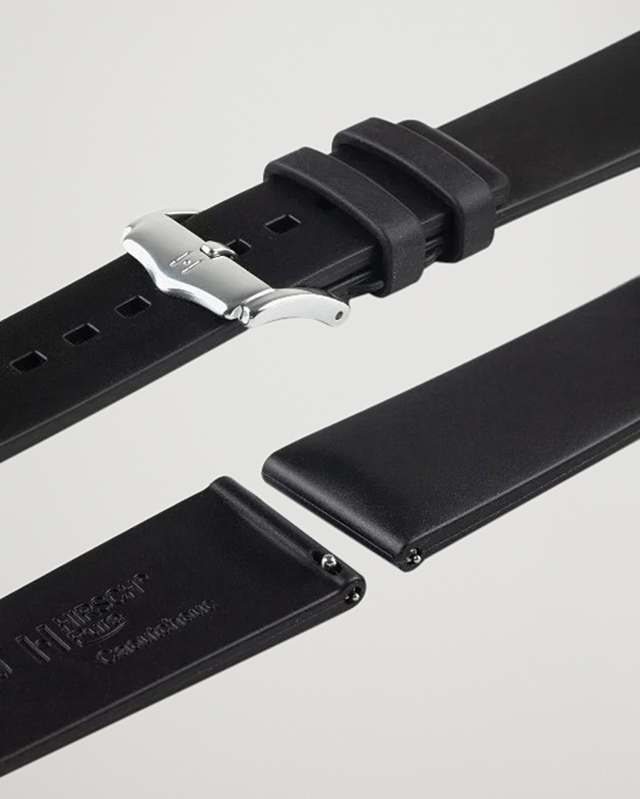 Herr | Klockarmband | HIRSCH | Pure Natural Rubber Watch Strap Black