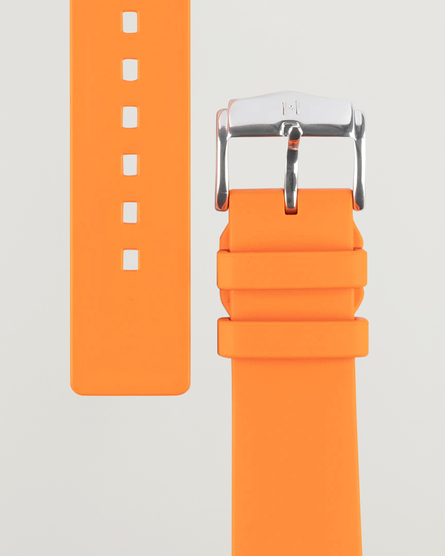 Herre |  | HIRSCH | Pure Natural Rubber Watch Strap Orange