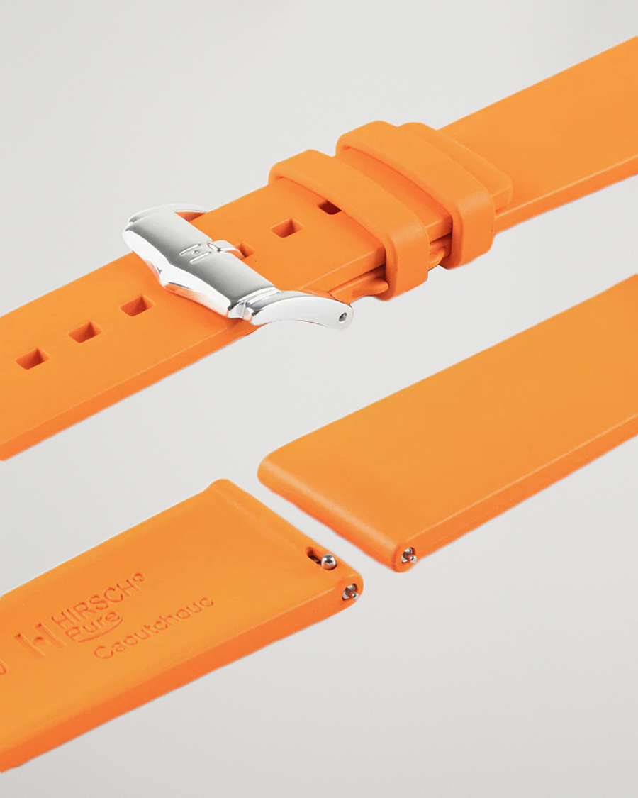 Herr | Klockarmband | HIRSCH | Pure Natural Rubber Watch Strap Orange