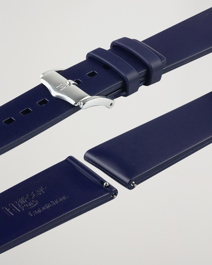 Herr | Klockarmband | HIRSCH | Pure Natural Rubber Watch Strap Blue