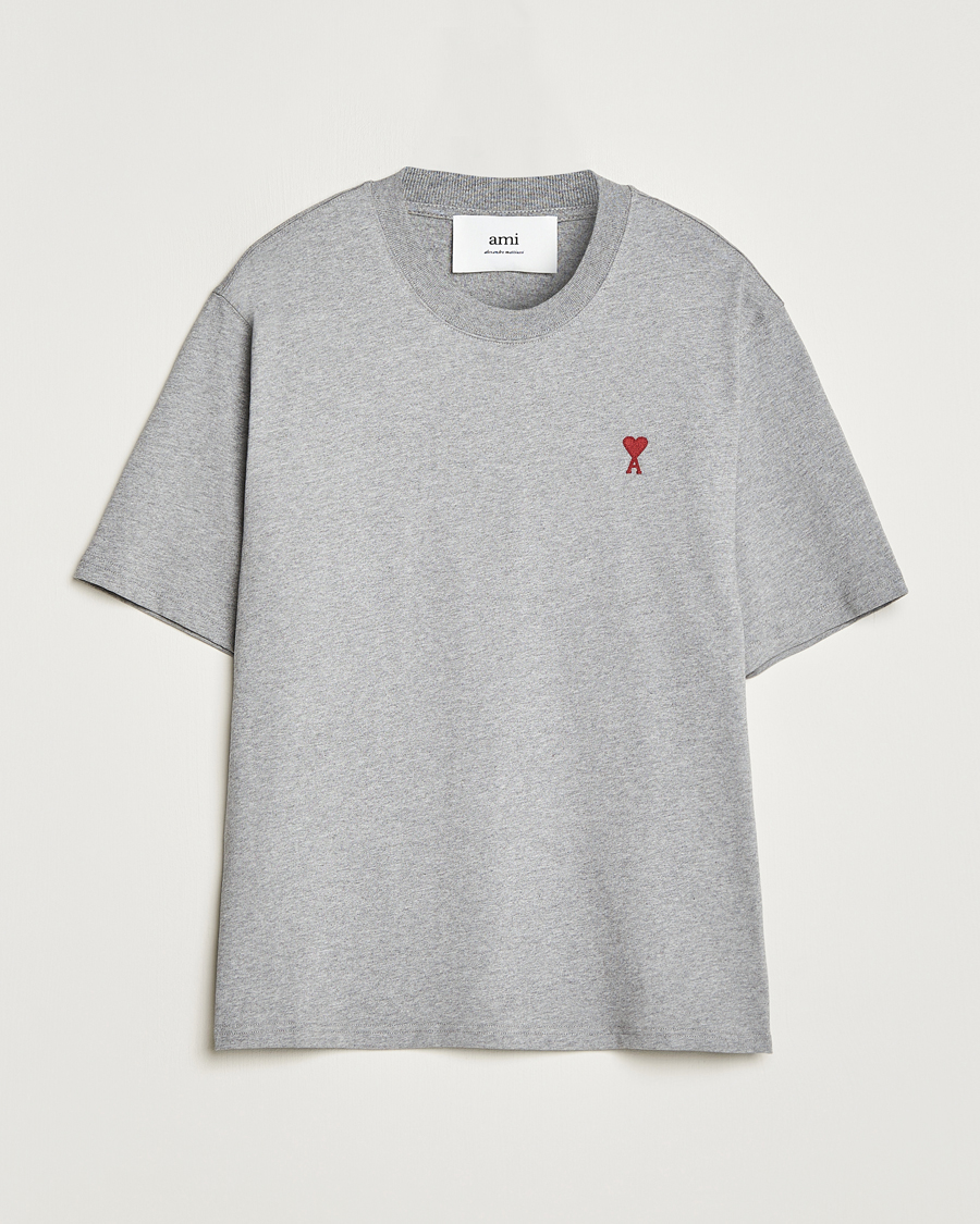 Herr | T-Shirts | AMI | Heart Logo T-Shirt Heather Grey