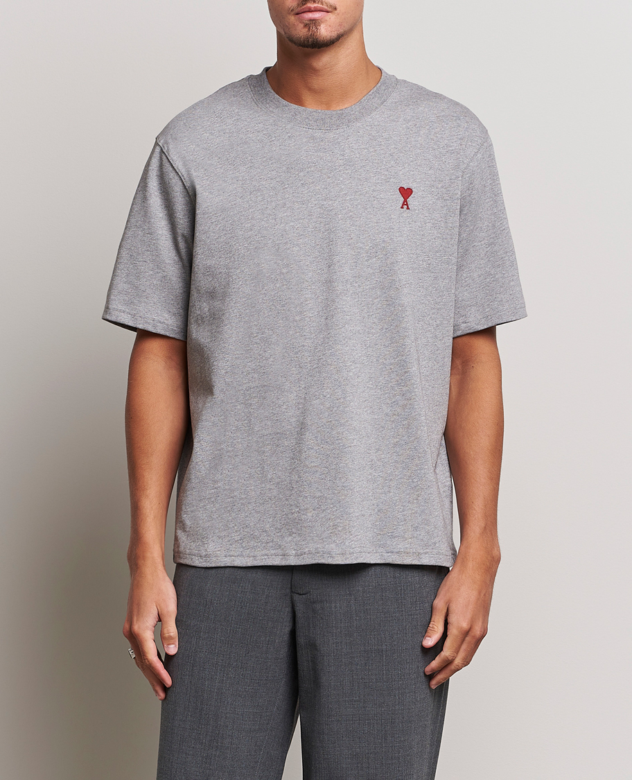 Herr | T-Shirts | AMI | Heart Logo T-Shirt Heather Grey