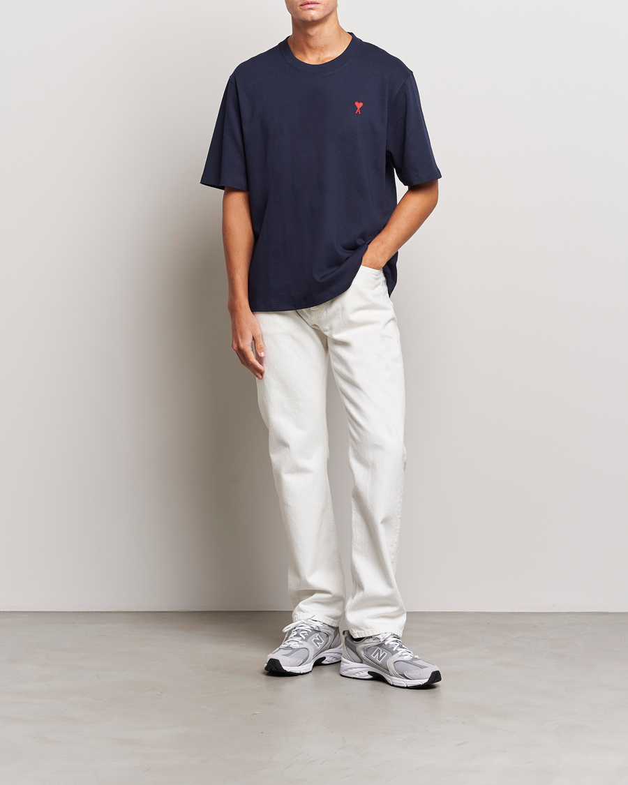 Herr | T-Shirts | AMI | Heart Logo T-Shirt Night Blue