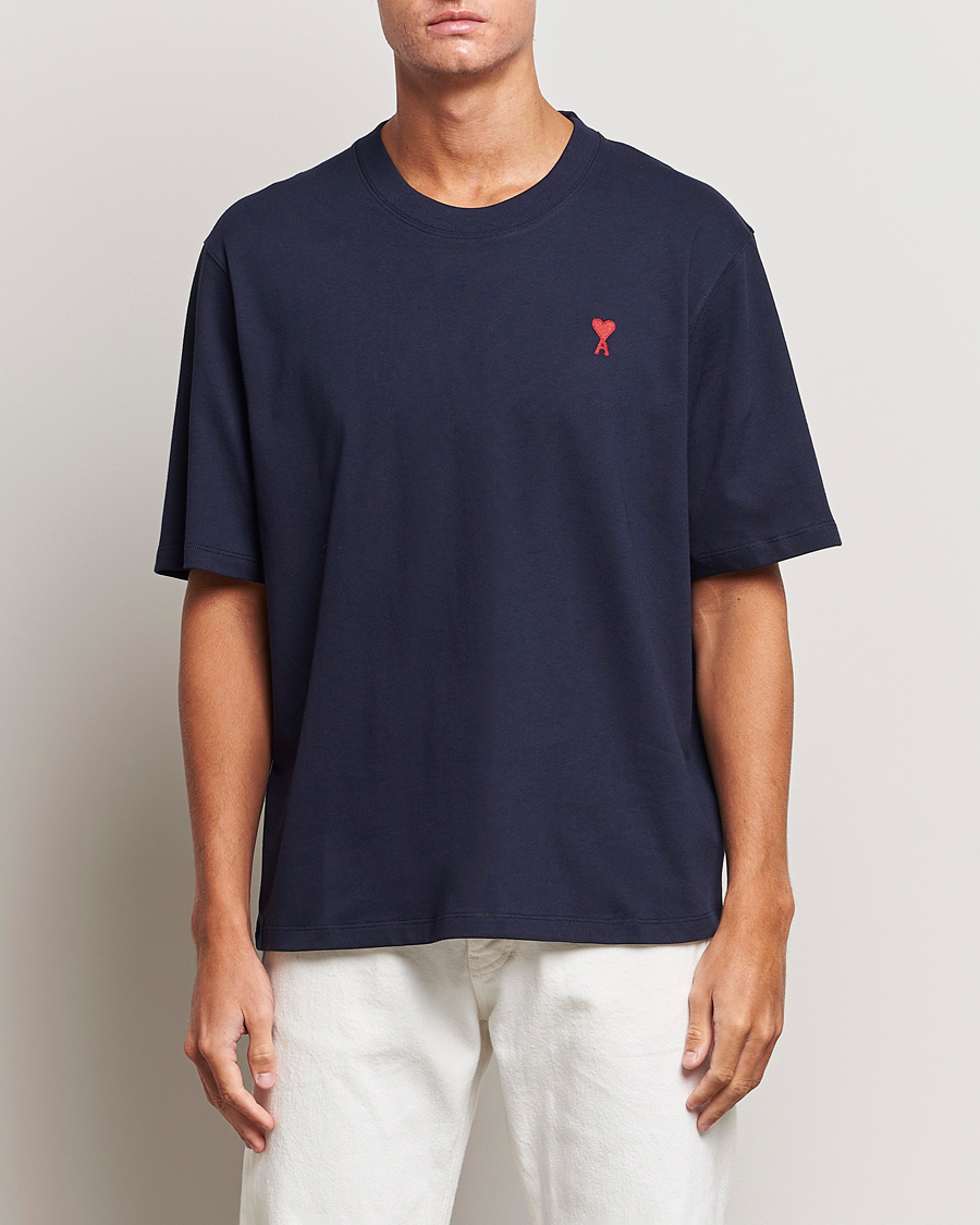 Herr | T-Shirts | AMI | Heart Logo T-Shirt Night Blue