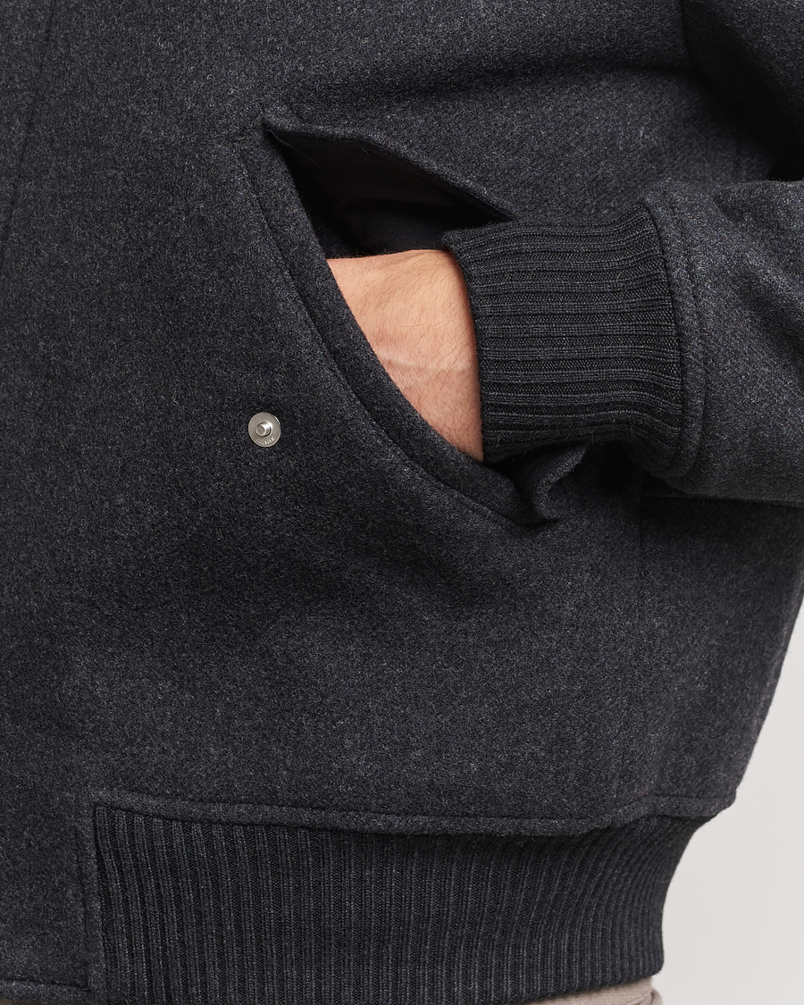 Herr | Jackor | AMI | Shearling Bomber Jacket Heather Grey