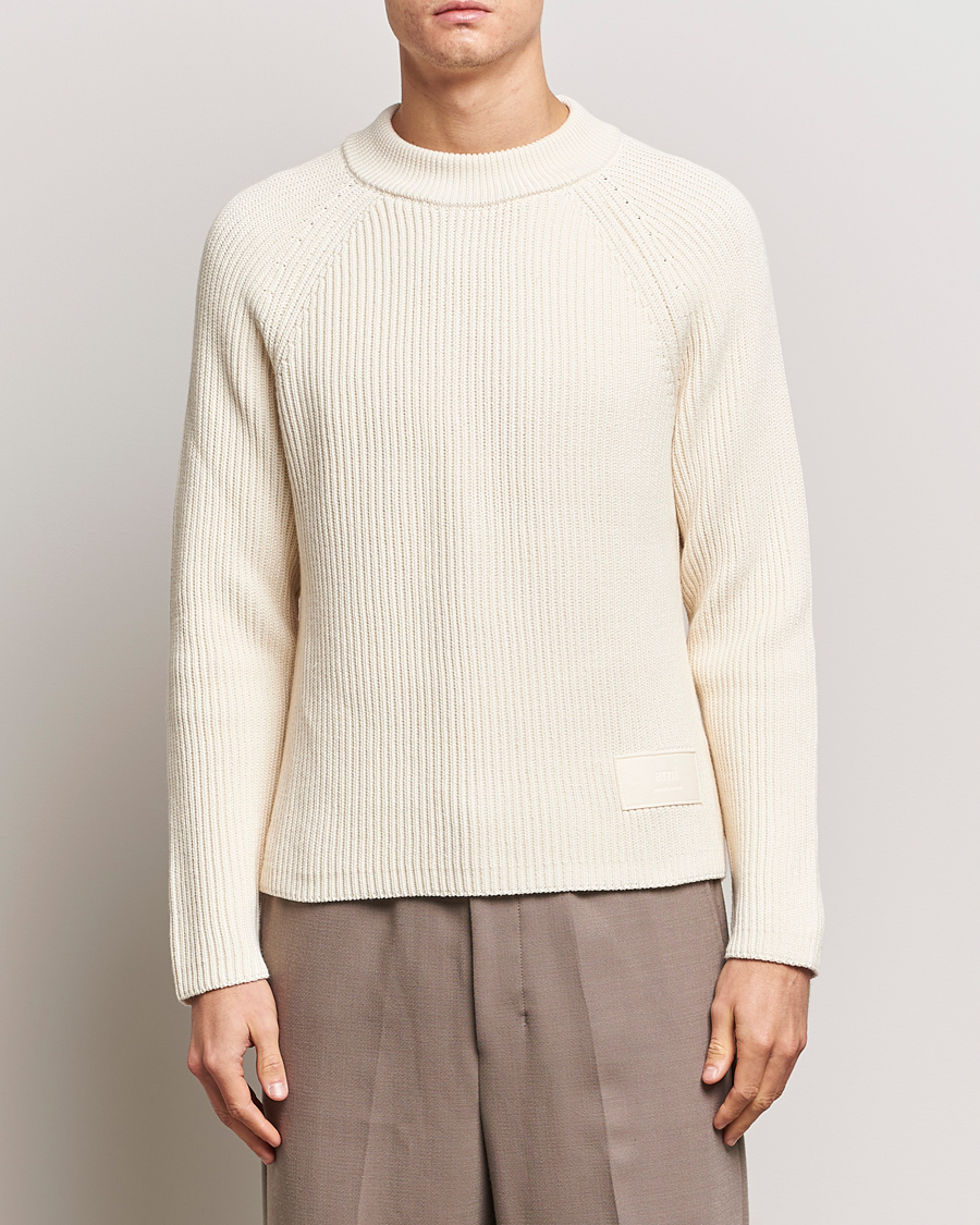 Herr | Tröjor | AMI | Heavy Knitted Crew Neck Ivory